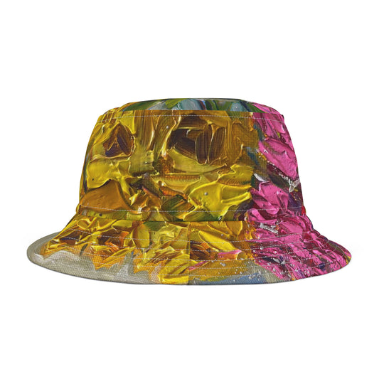 Pink and Yellow Roses Bucket Hat