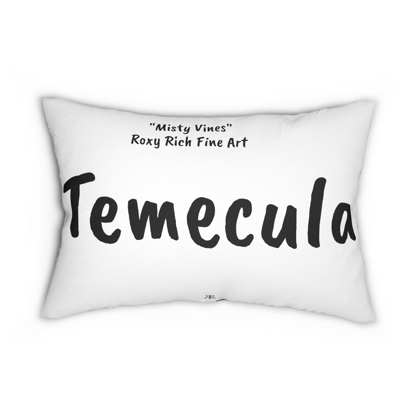 Oreiller lombaire Temecula avec « Misty Vines », Roxy Rich Fine Art et « Temecula »