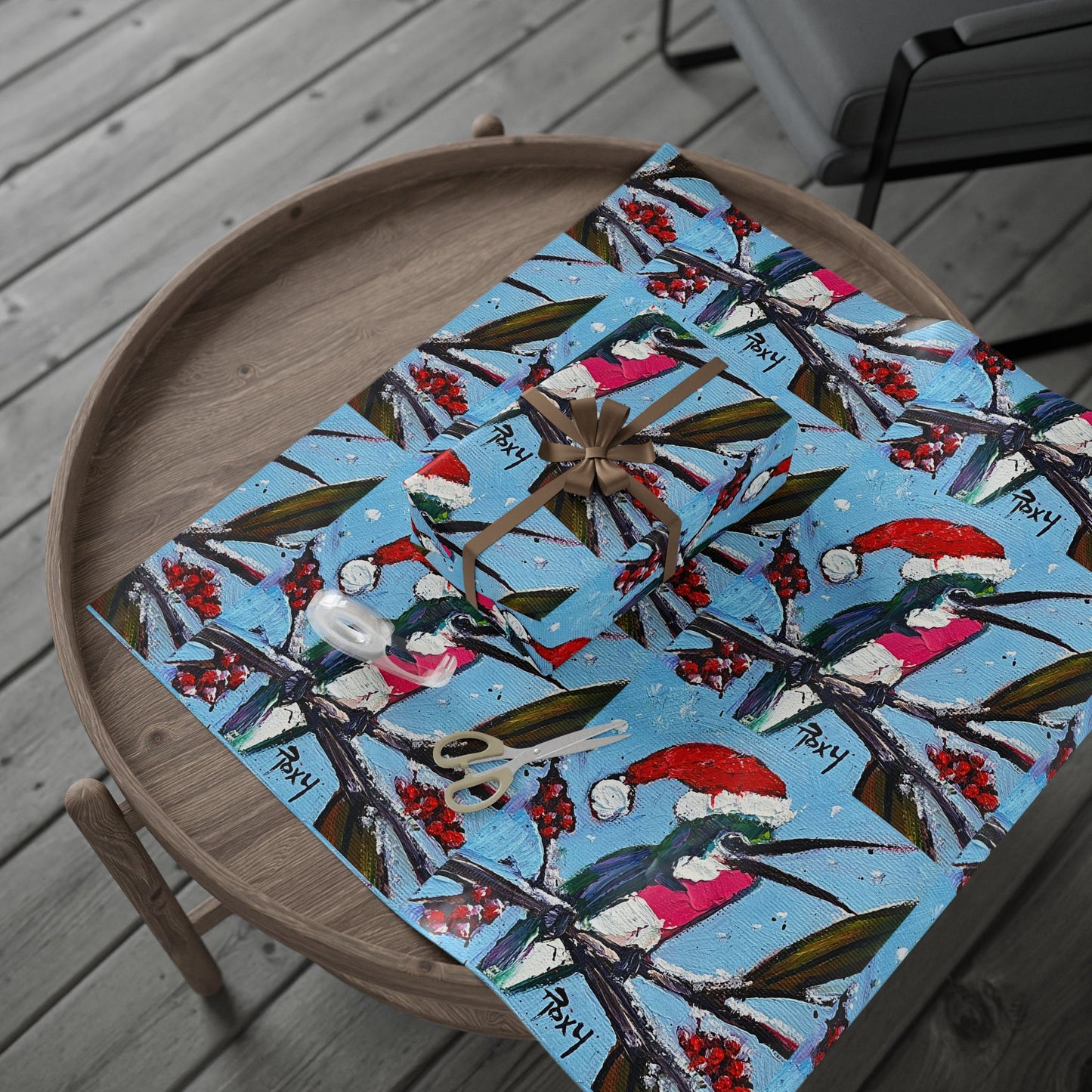 Merry and Bright Holiday Hummingbird (3 Sizes) Wrapping Papers