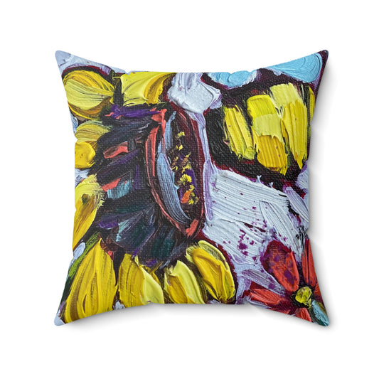 Sun Bee Indoor Spun Polyester Square Pillow