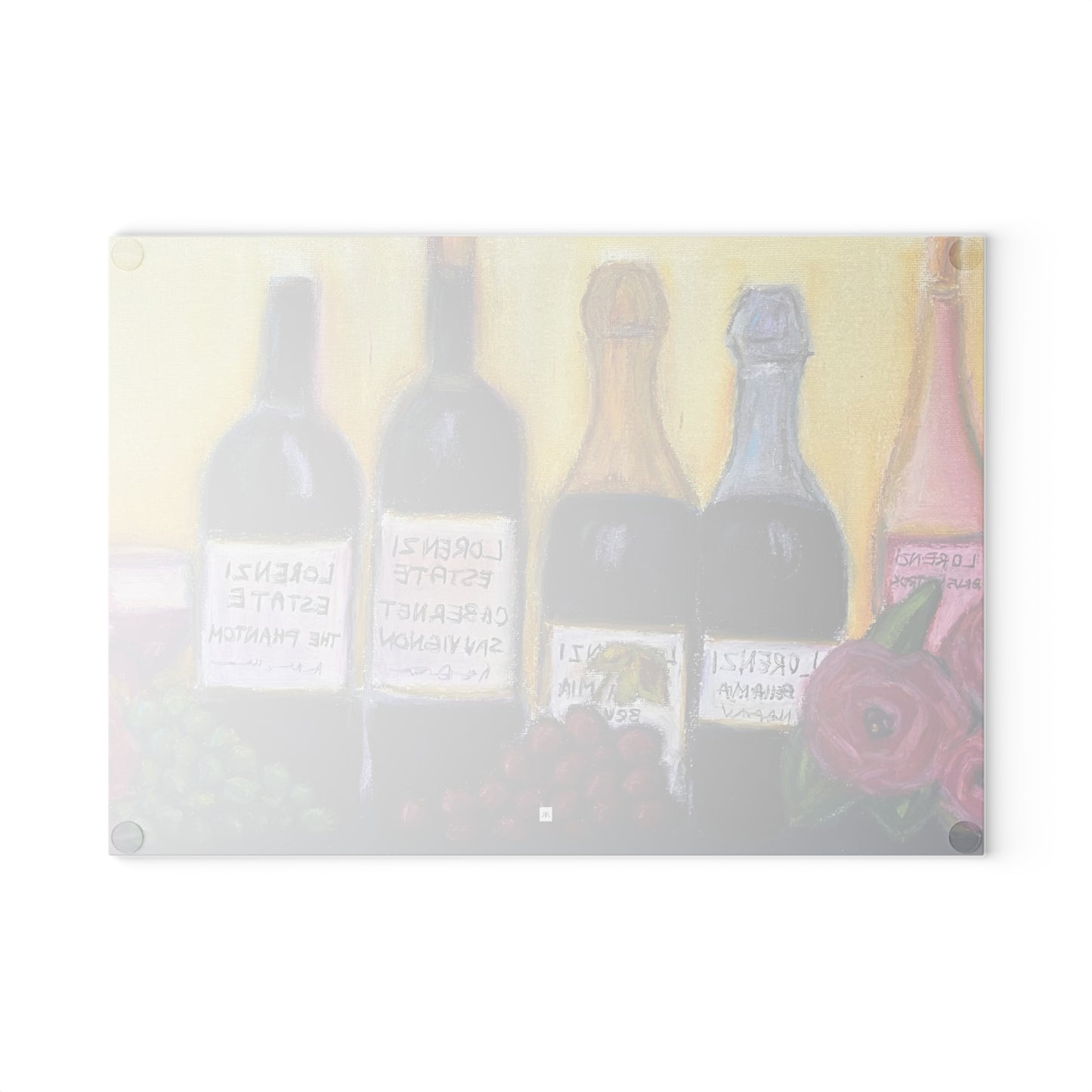 Tabla para cortar copas de vino y rosas de Lorenzi Estate