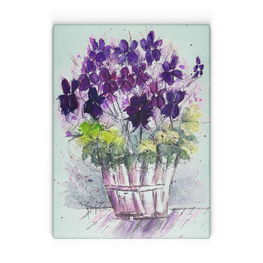 Planche à découper en verre Géraniums de lierre violet dans une planche à découper en verre