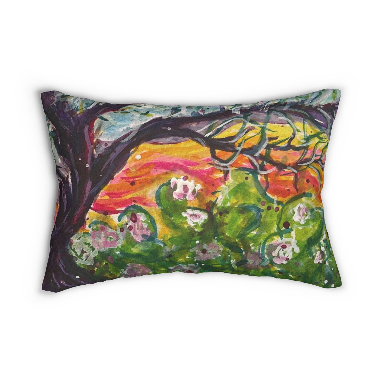 Windy Trees in Wine Country Lumbar Pillow