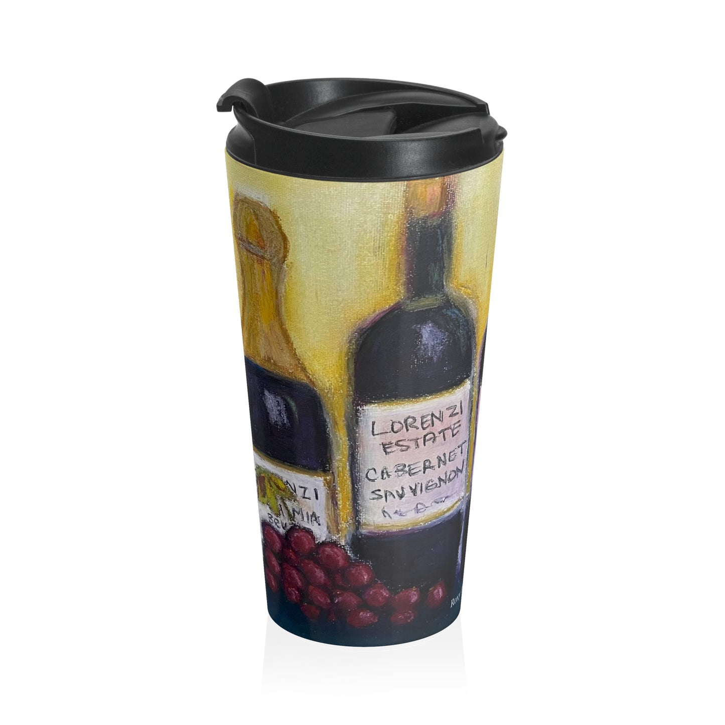 Taza de viaje de acero inoxidable Vino y Rosas de Lorenzi Estate 