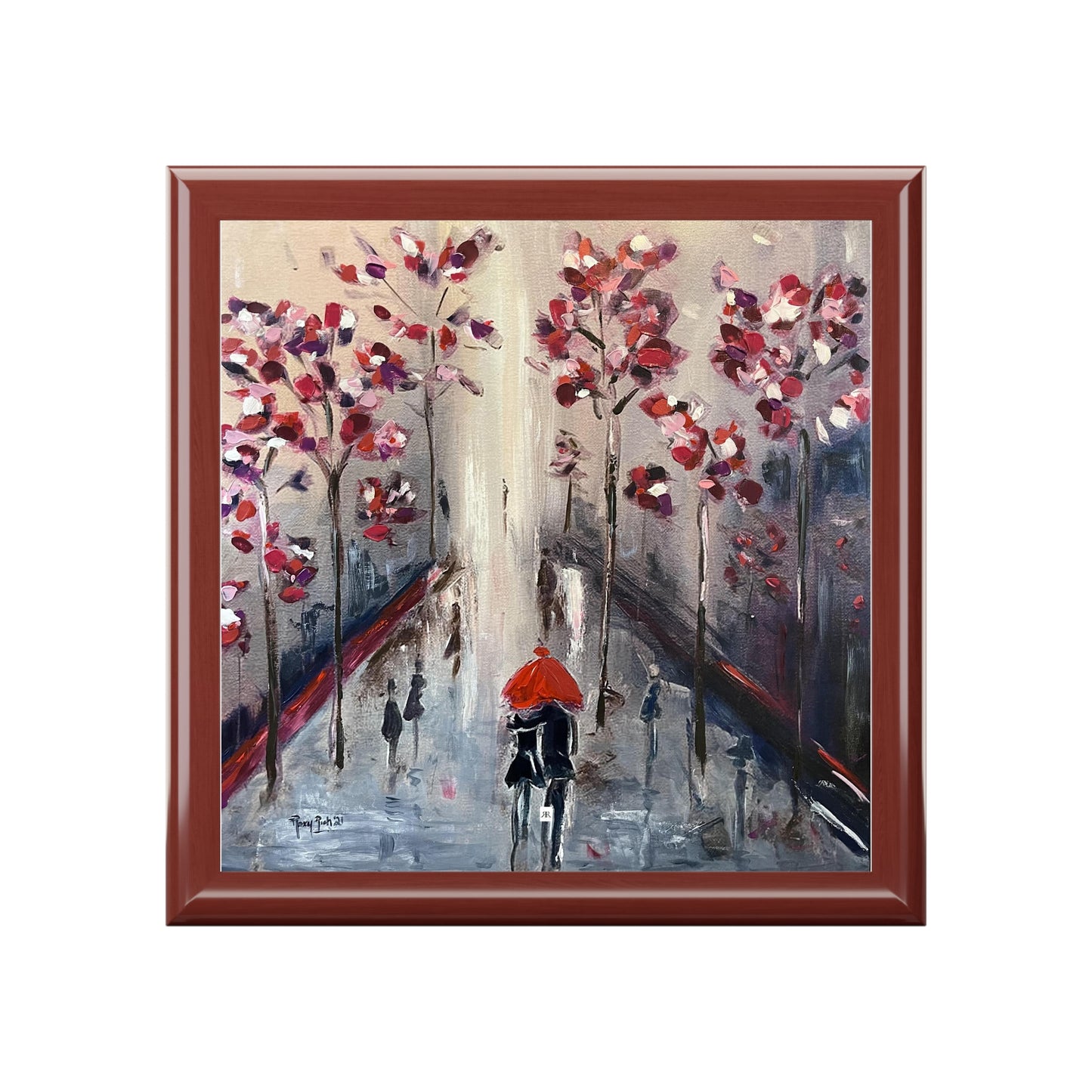 Jewelry Box-Strolling-Couple under Umbrella