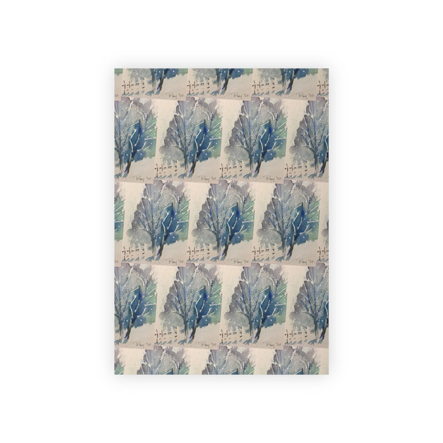 Elegant Winter Trees Gift Wrapping Paper  1pc