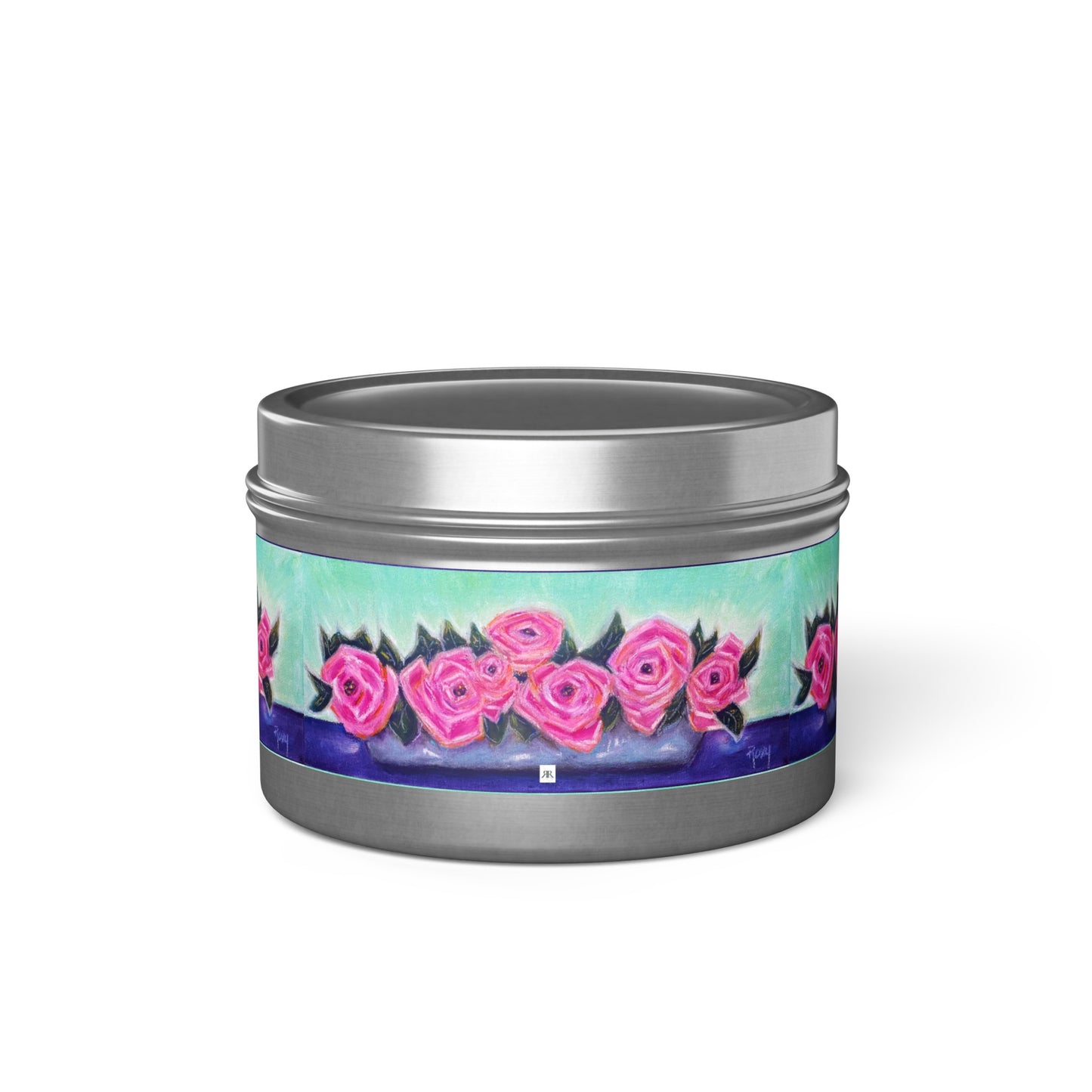 Tin Full of Roses Tin Candle