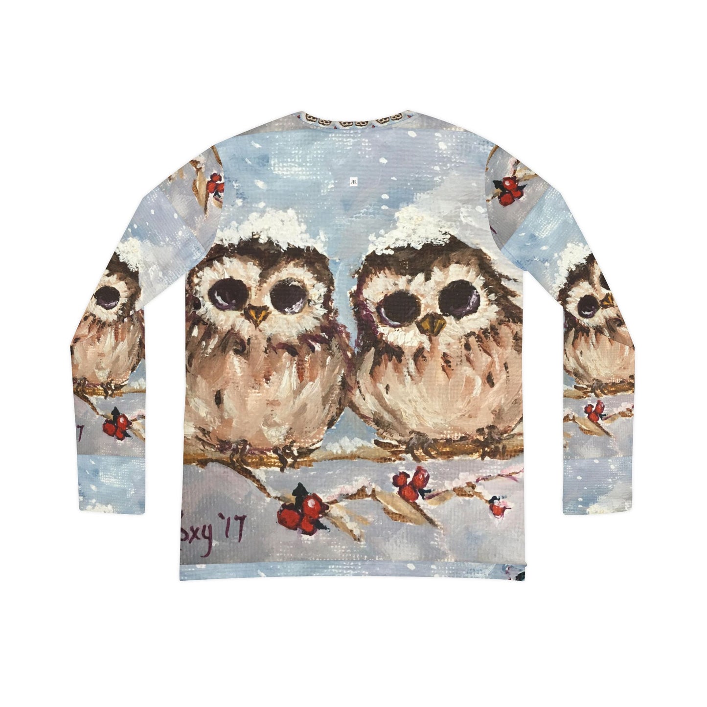 Long Sleeve Shirt-Adorable Snowy Owl Chicks- V-neck Women's