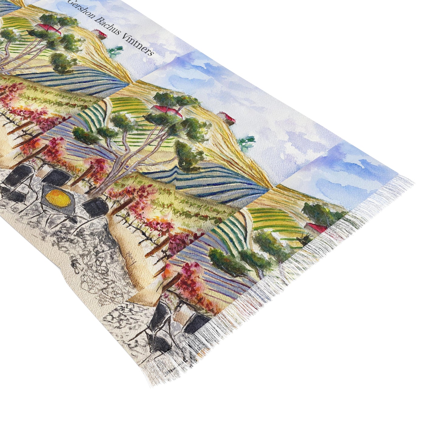 Colorful Scarf — Artistic Lightweight Neck Wrap- View from the Patio at GBV
