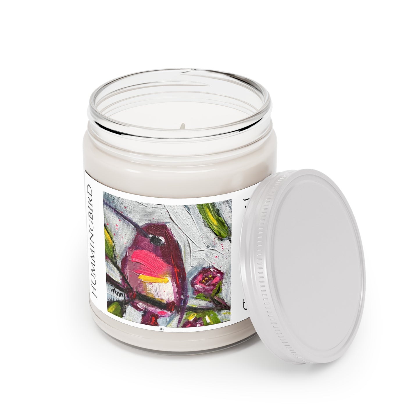 Hummingbird 9oz Scented Soy Candle — Floral & Fresh Aromas, White Lid