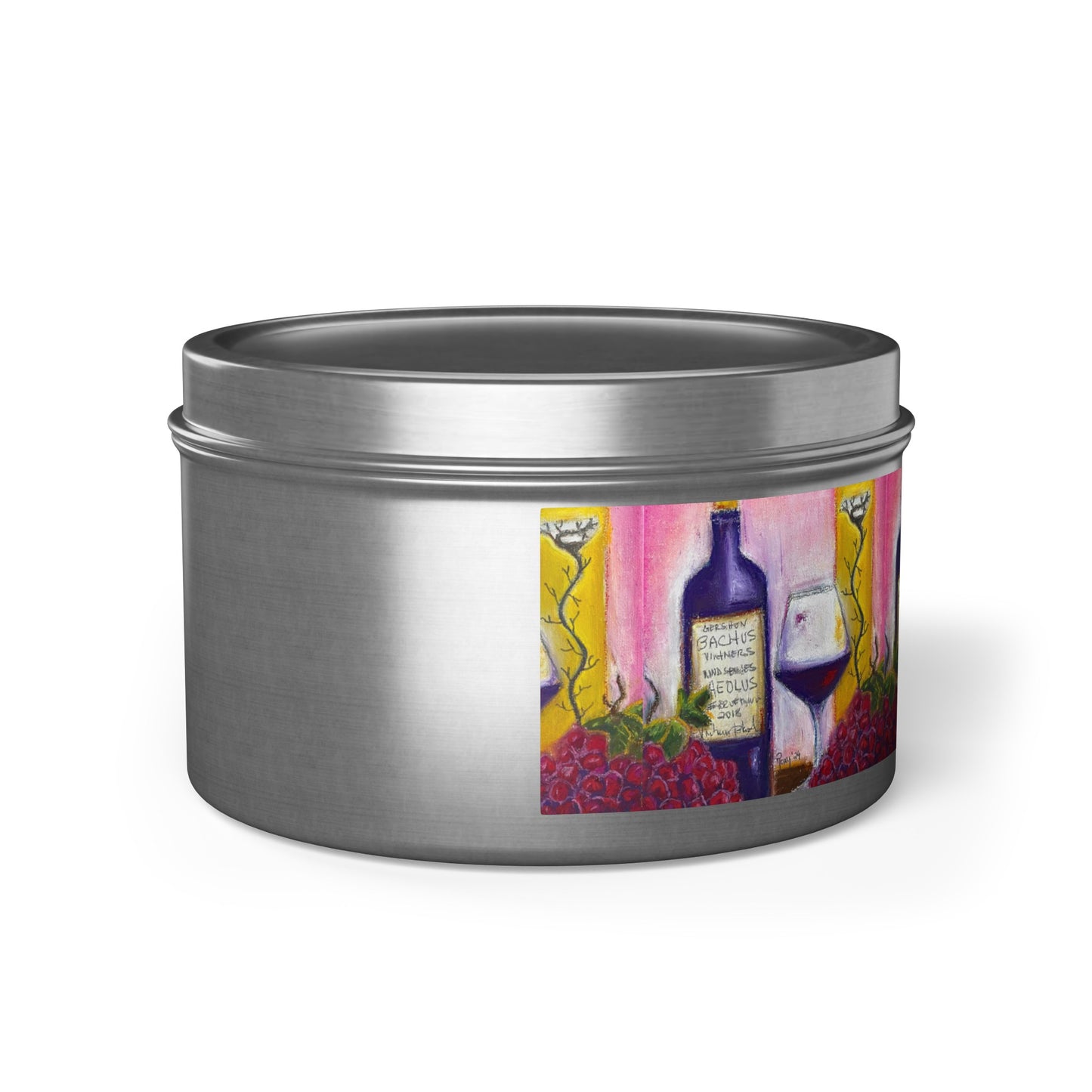 Aeolus GBV Wine & Clique Glass Tin Candle