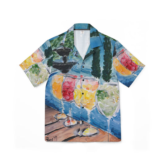 Men's Hawaiian Camp Shirt (AOP)- Wine Cocktails at Lorimar