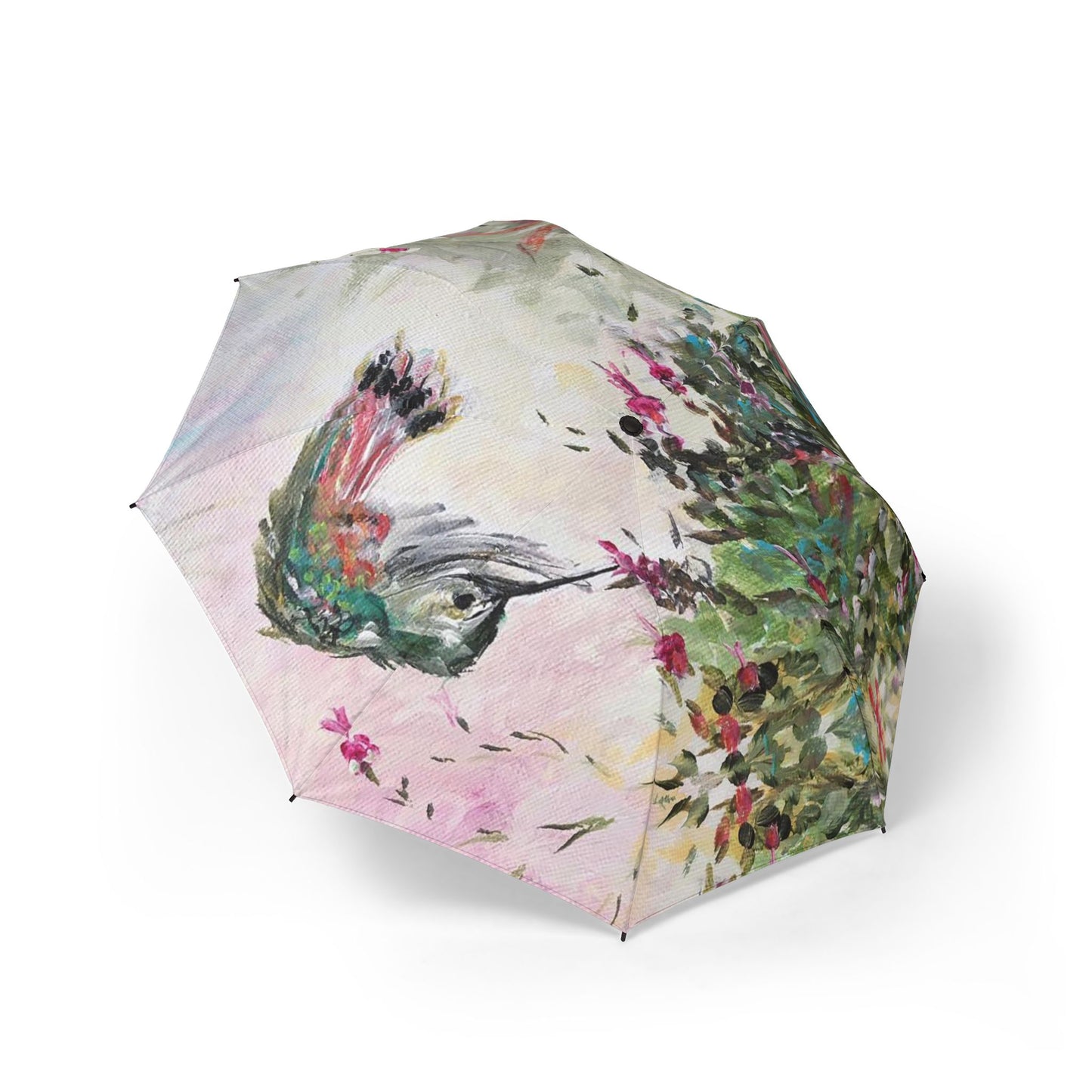 Umbrella- Hummingbird with Fuchsias