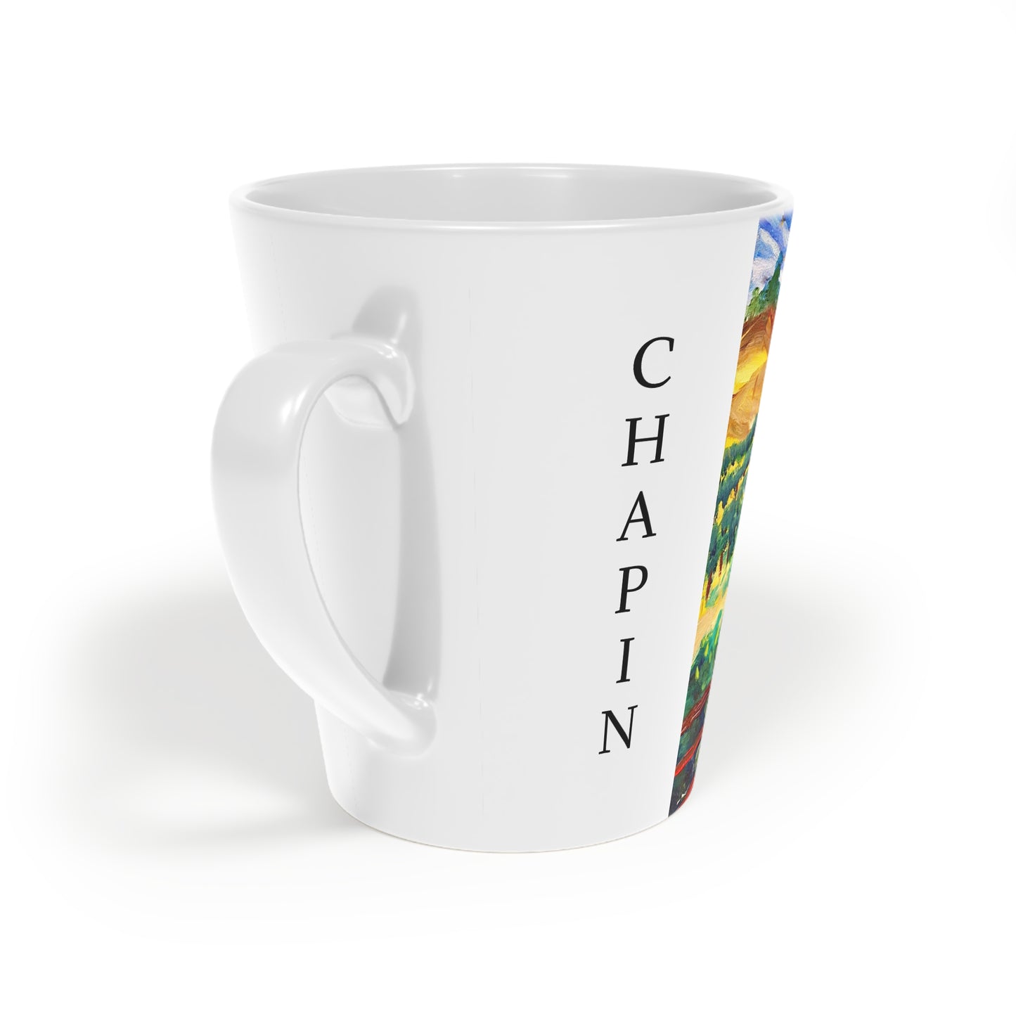 Vineyard View with "Chapin" on Side Latte Mug, 12oz