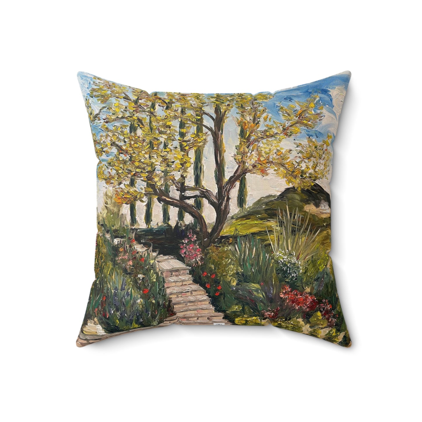 Tree and Garden at GBV Indoor Spun Polyester Square Pillow