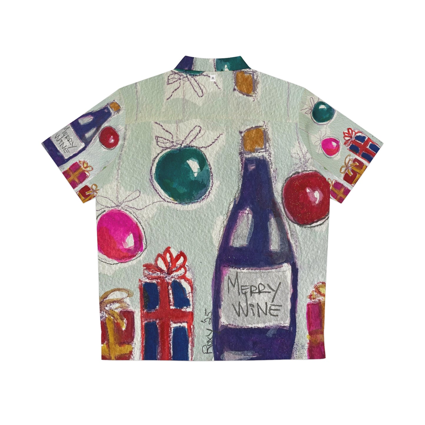 Men's Hawaiian Shirt- Merry Wine Christmas Cruise