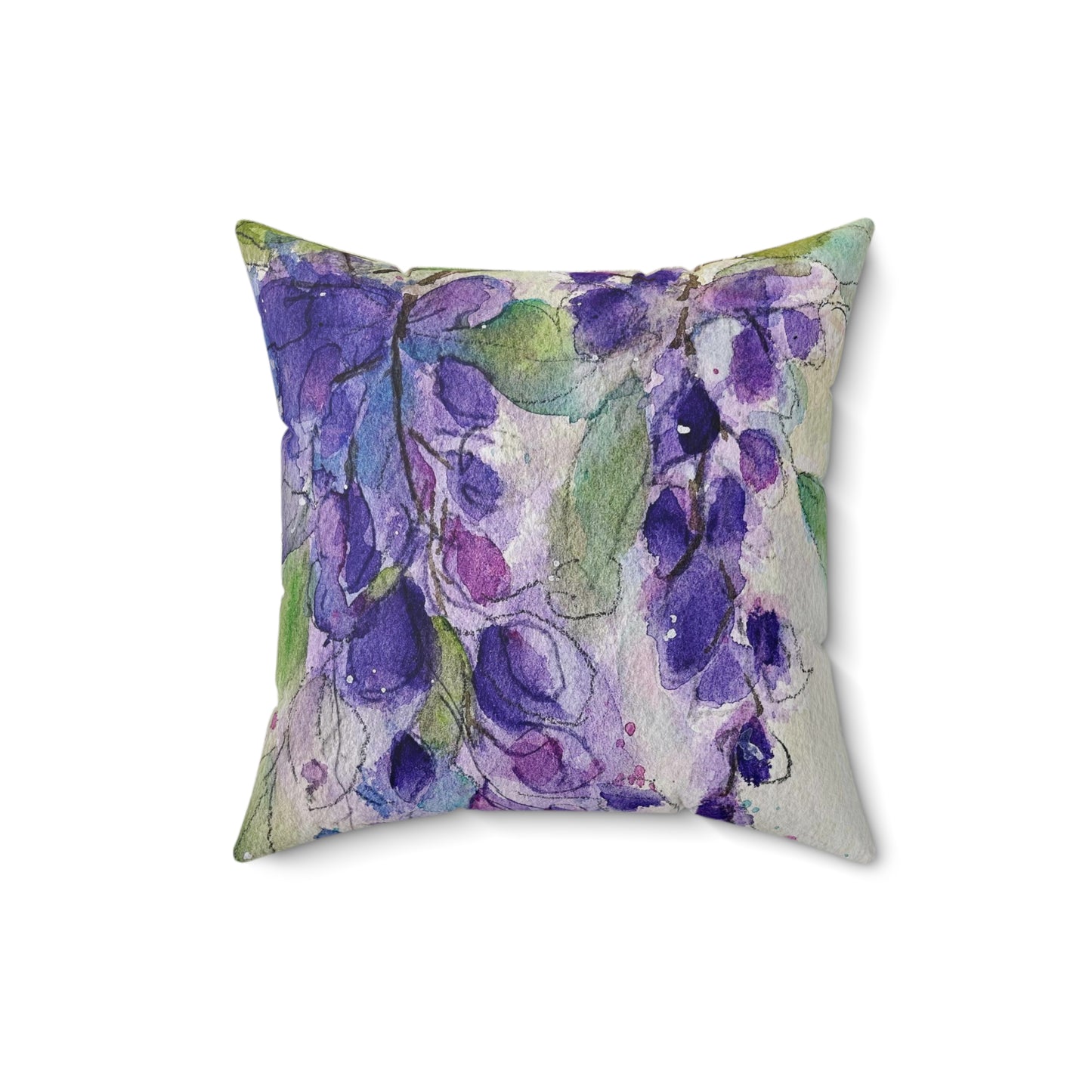 Purple Wisteria Indoor Spun Polyester Square Pillow