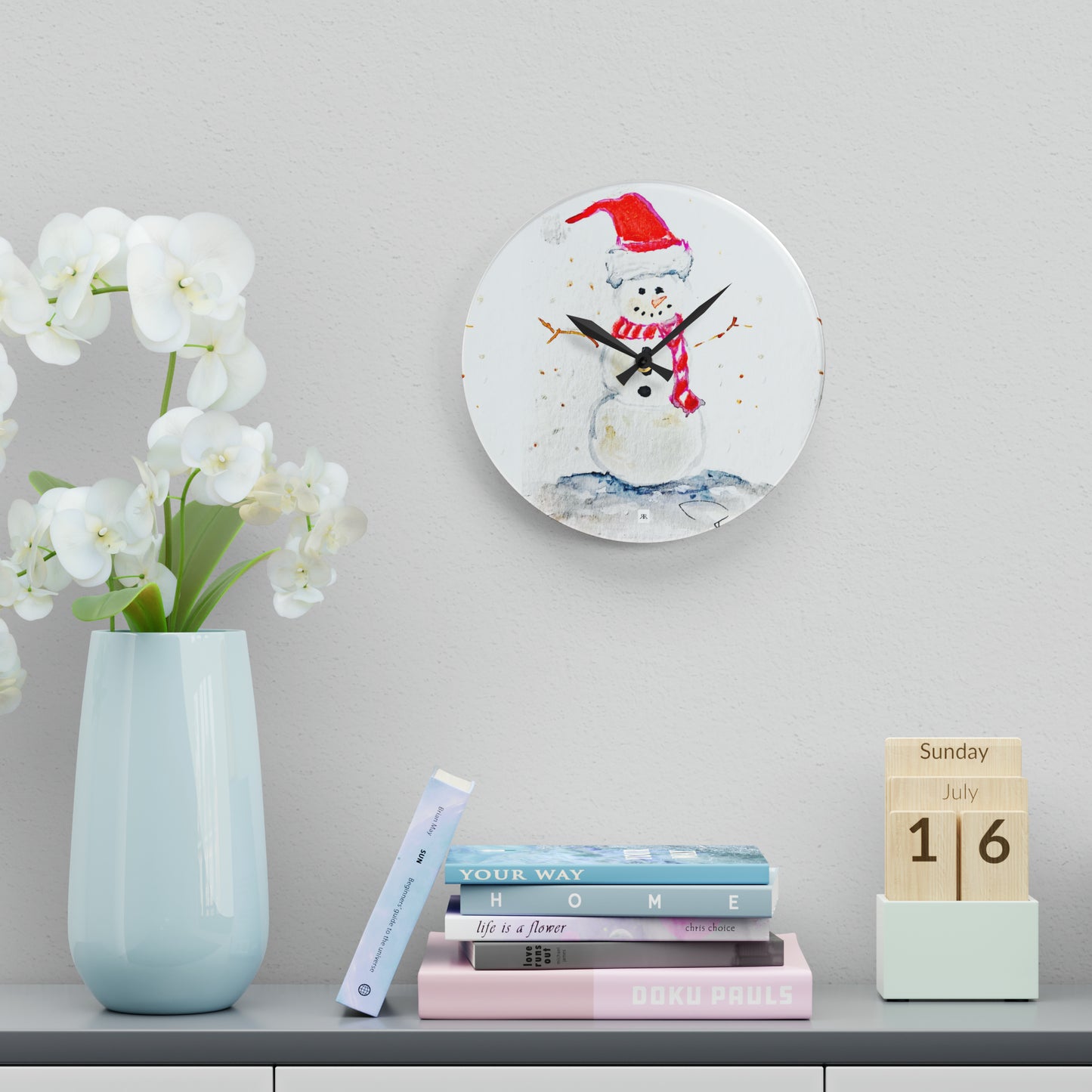 Snowman Acrylic Wall Clock