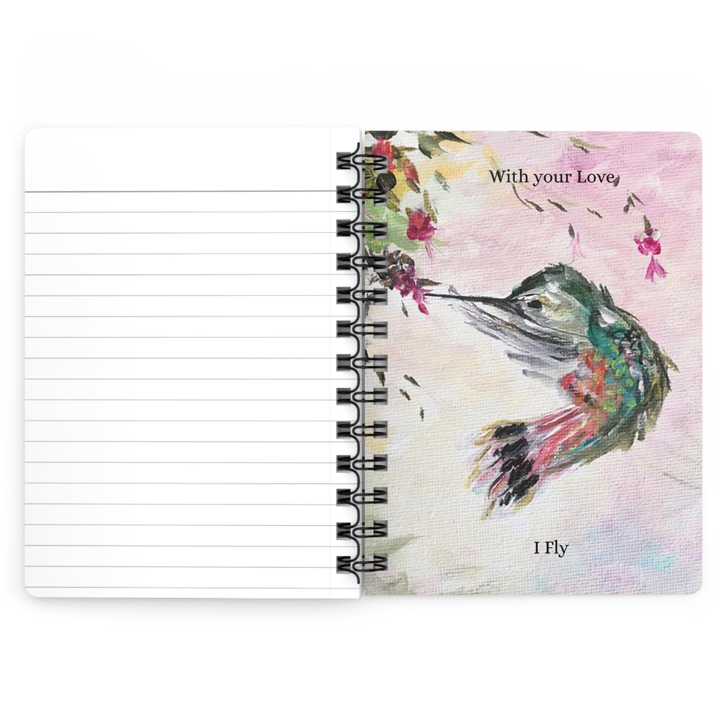 Grandmother-Oil Painting Hummingbirds- Spiral Bound Journal