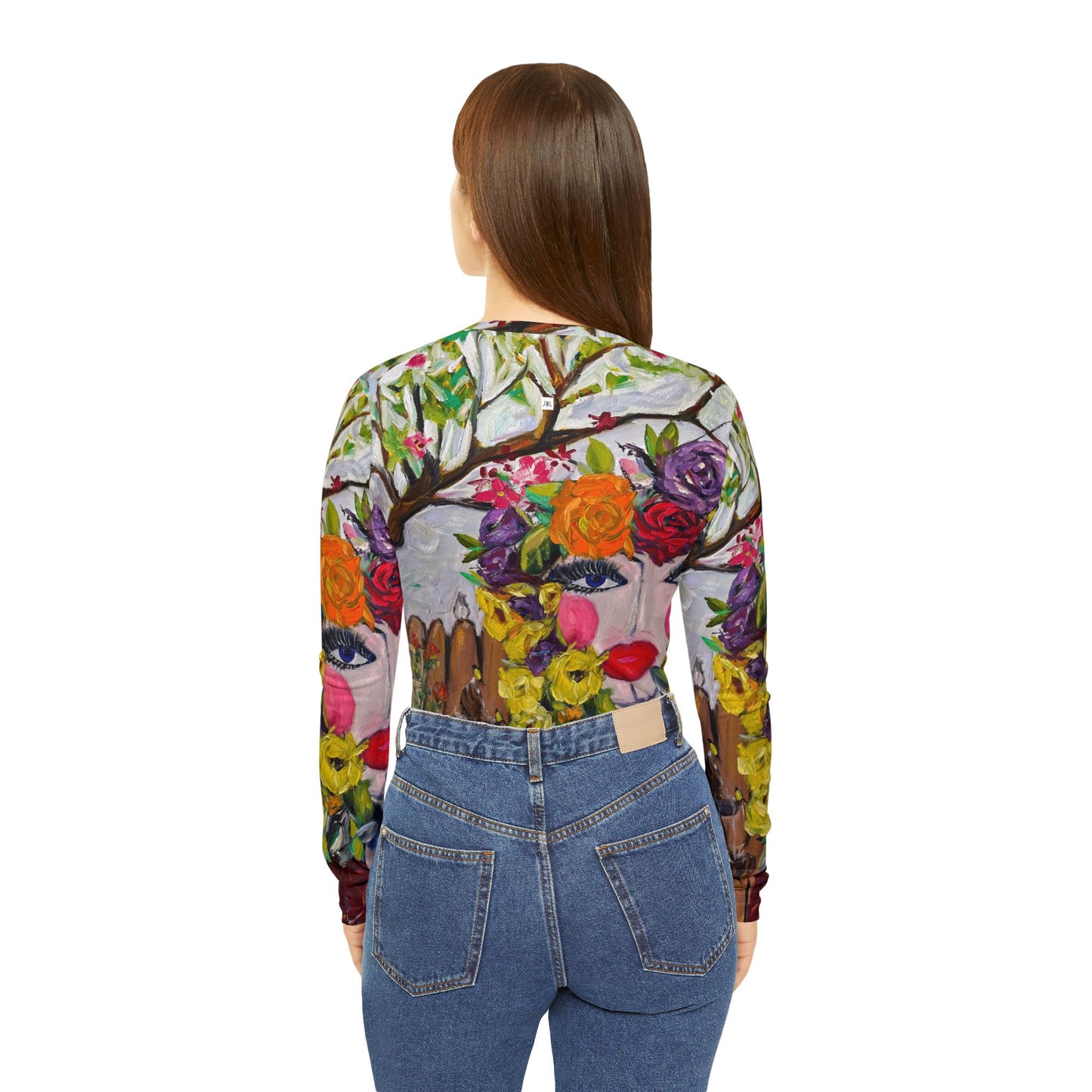 Long Sleeve Shirt-Garden Goddess/Birds and Blossoms- V-neck Women's