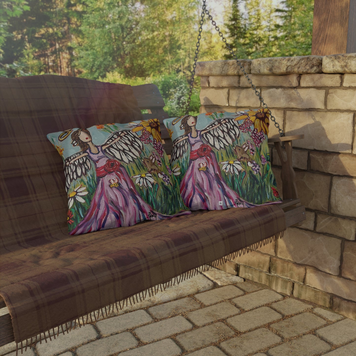 Garden Angel Outdoor Pillows