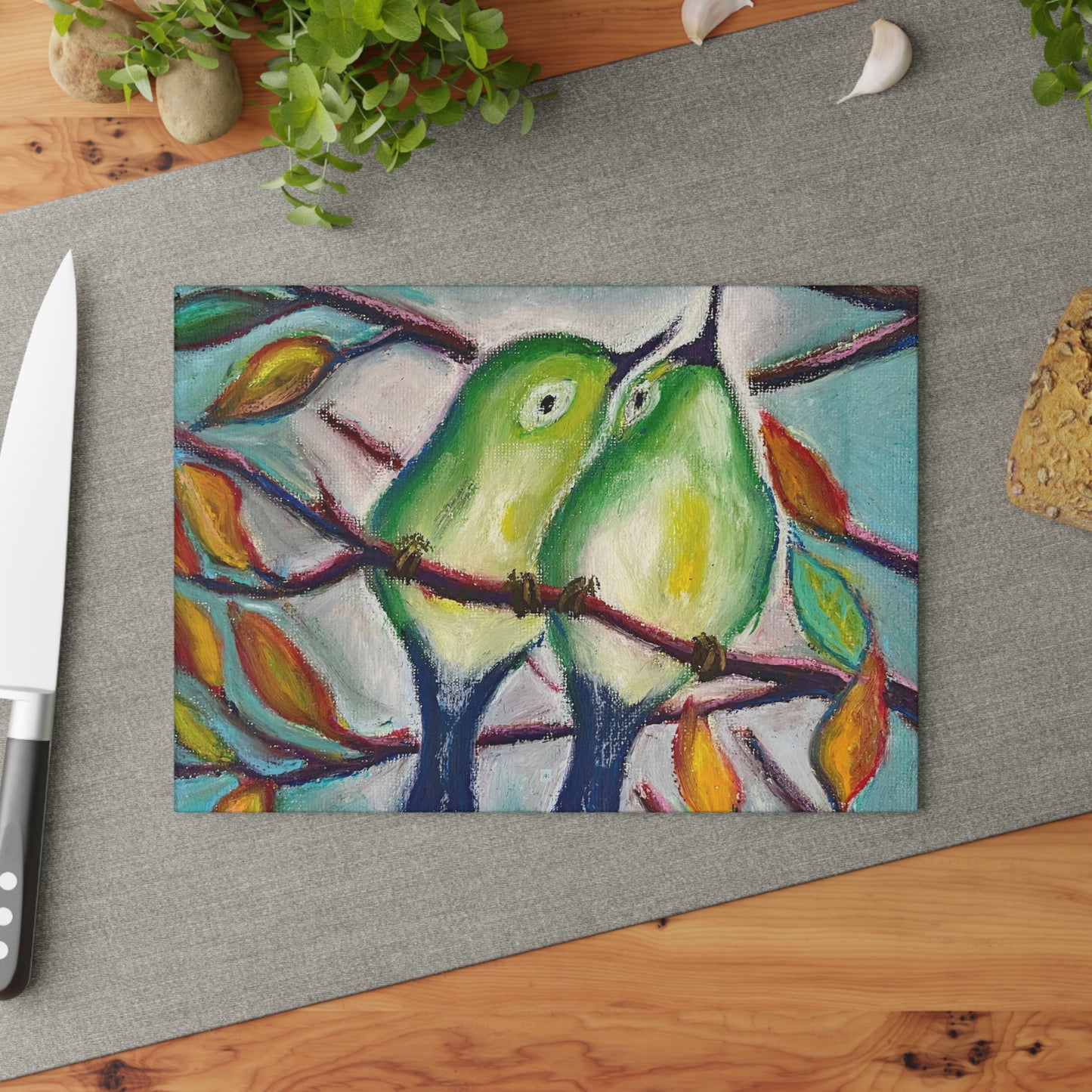 Cuddling Warblers Cutting Board