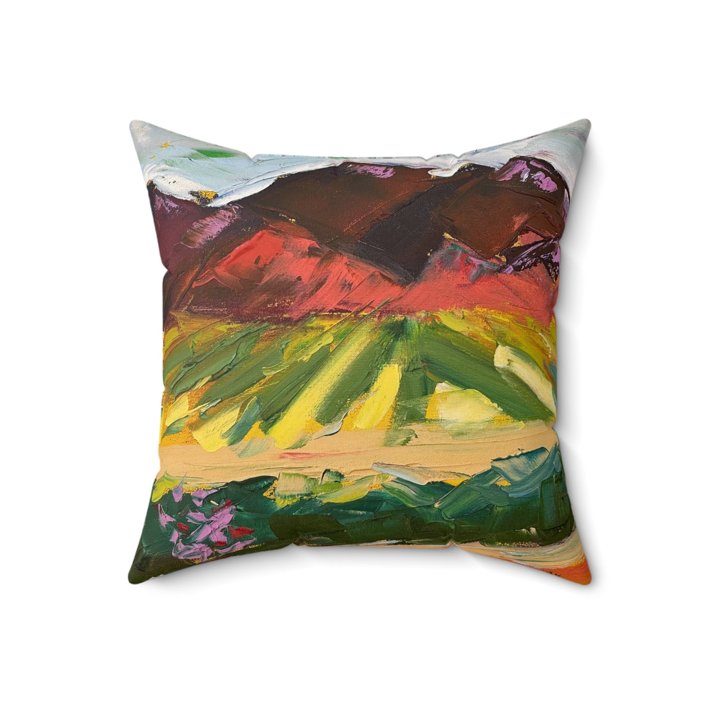 Mountain View Chapin Winery Indoor Spun Polyester Square Pillow