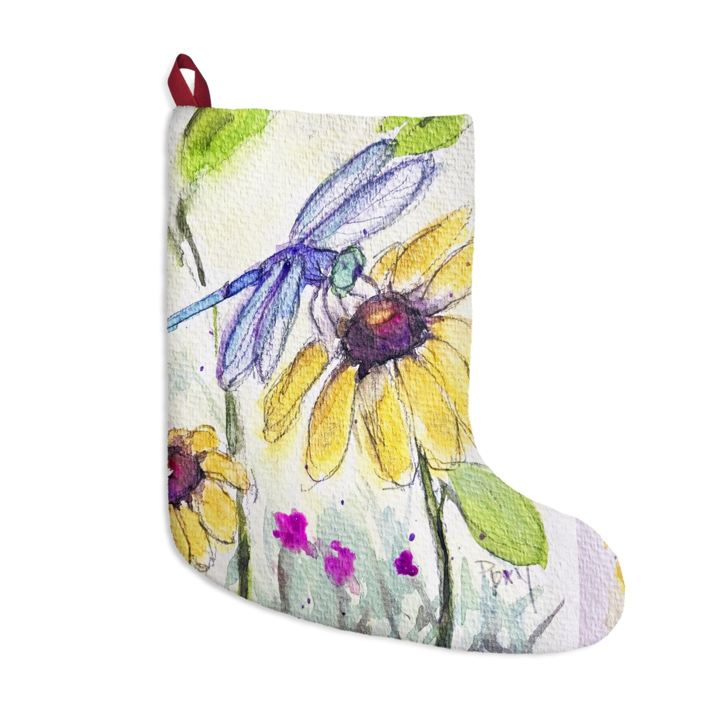 Blue Dragonfly Christmas Stocking