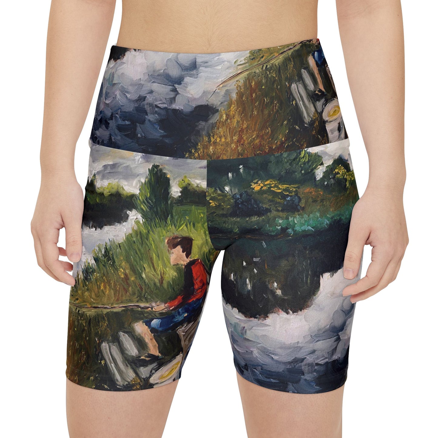 Women's Workout Shorts - Fishing in Groningen