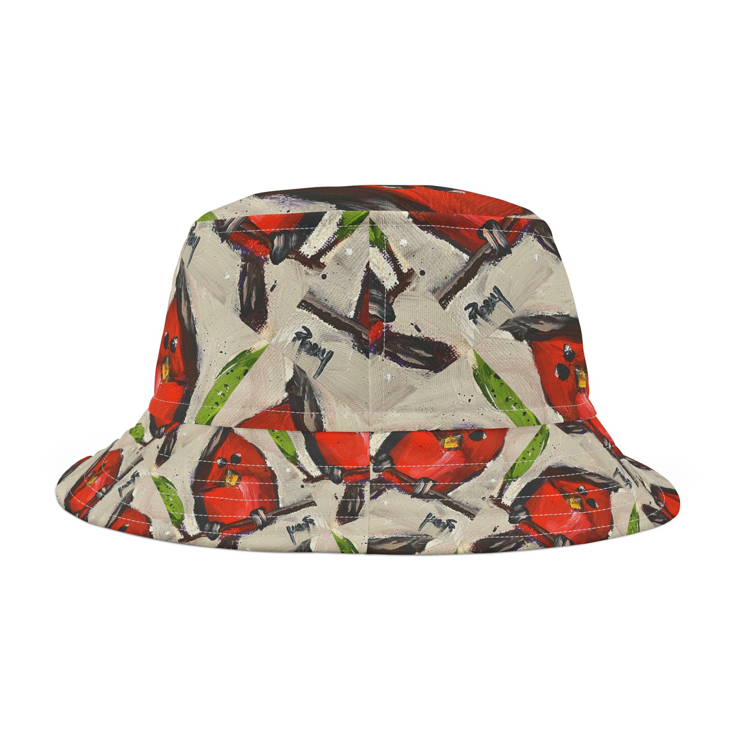 Whimsical Cardinal Chick Bucket Hat