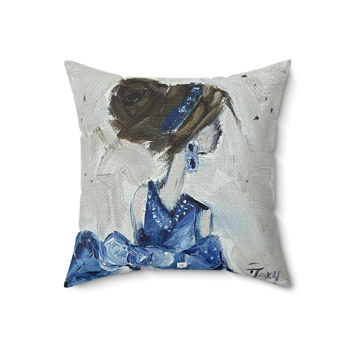 Fancy in Blue Indoor Spun Polyester Square Pillow