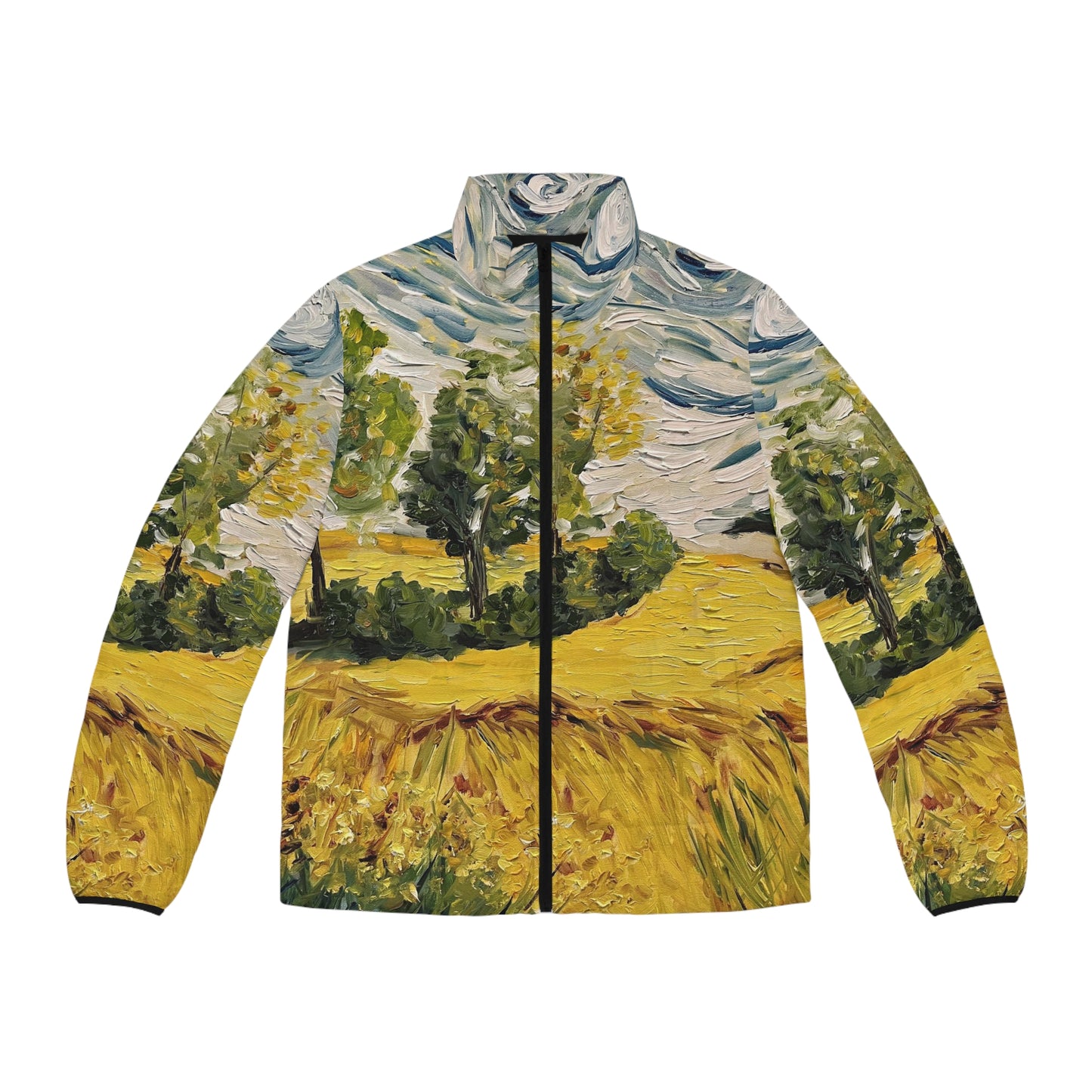 Men's Puffer Jacket - Roxy Rich Art, Unique Bright Colors-Sunny Day
