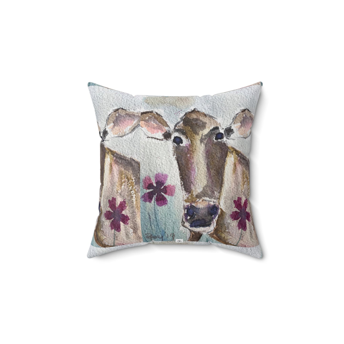 Petals Cow Indoor Spun Polyester Square Pillow