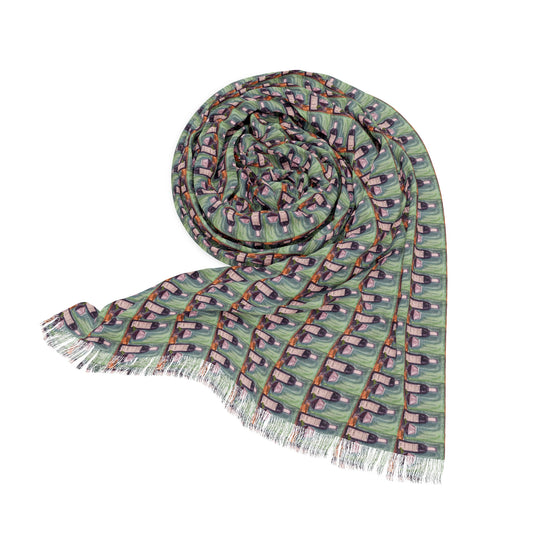 Colorful Scarf — Artistic Lightweight Neck Wrap- Erato-GBV Cab-Franc-Souvenir/Gift