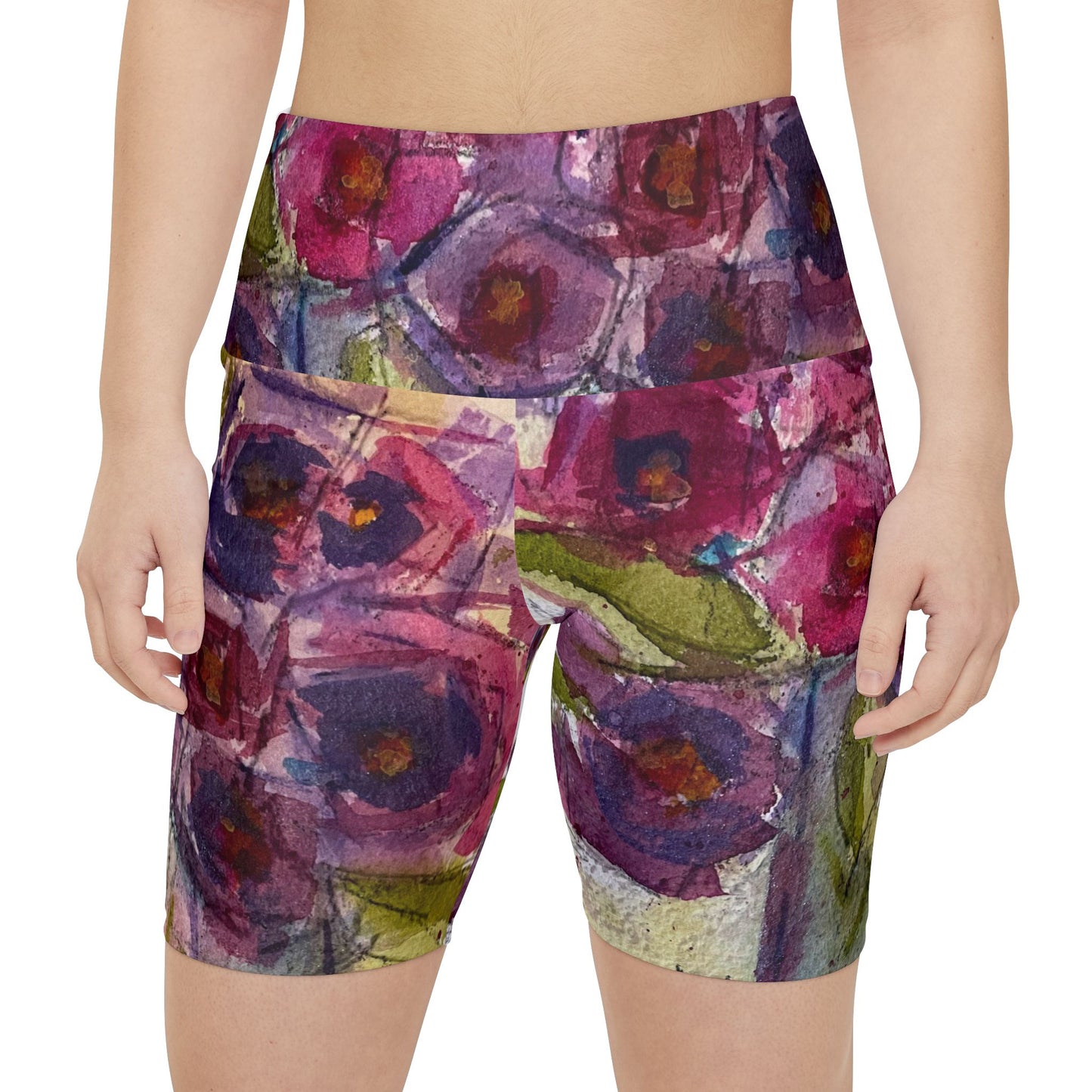 Women's Workout Shorts - Spring Roses