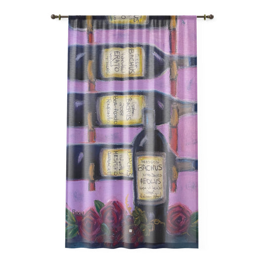 Bachus Reserves GBV Wine Rack &amp; Roses en cortina transparente de 84 x 50 pulgadas