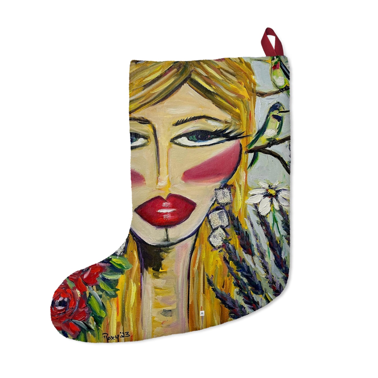 Hummingbird Lady Christmas Stocking