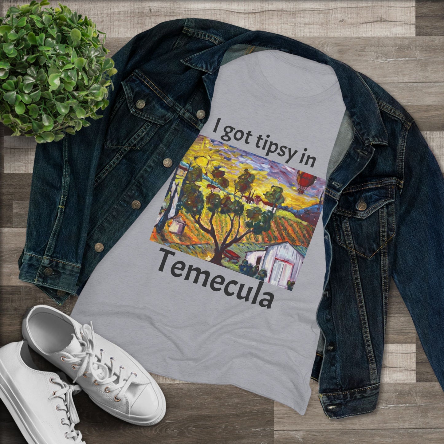 I got tipsy in Temecula Women's fitted Triblend Tee Temecula tee shirt souvenir "Ultimate Sunrise" Ultimate Vineyards & Winery