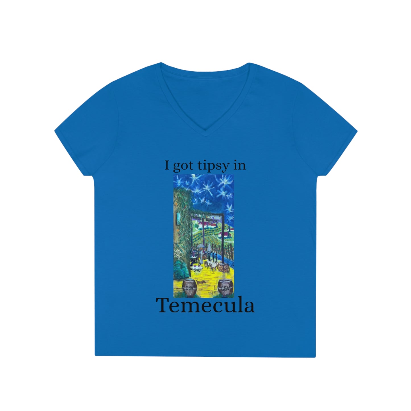 Twilight à Temecula "Je me suis ivre à Temecula-GBV- T-shirt col V pour femme
