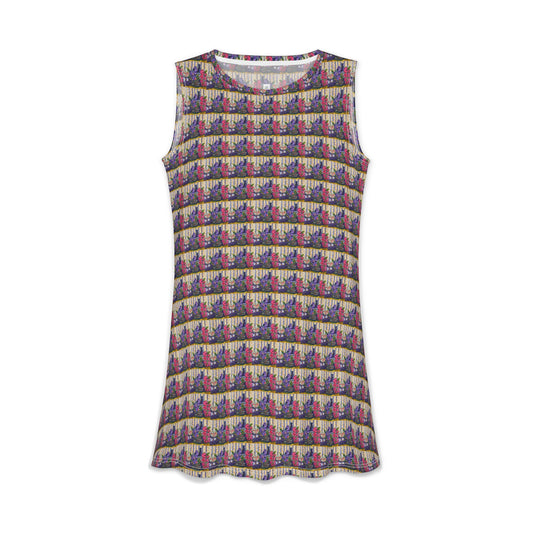 Women's Casual Dress — Light & Comfortable -Corbeaux Wine and Lavender