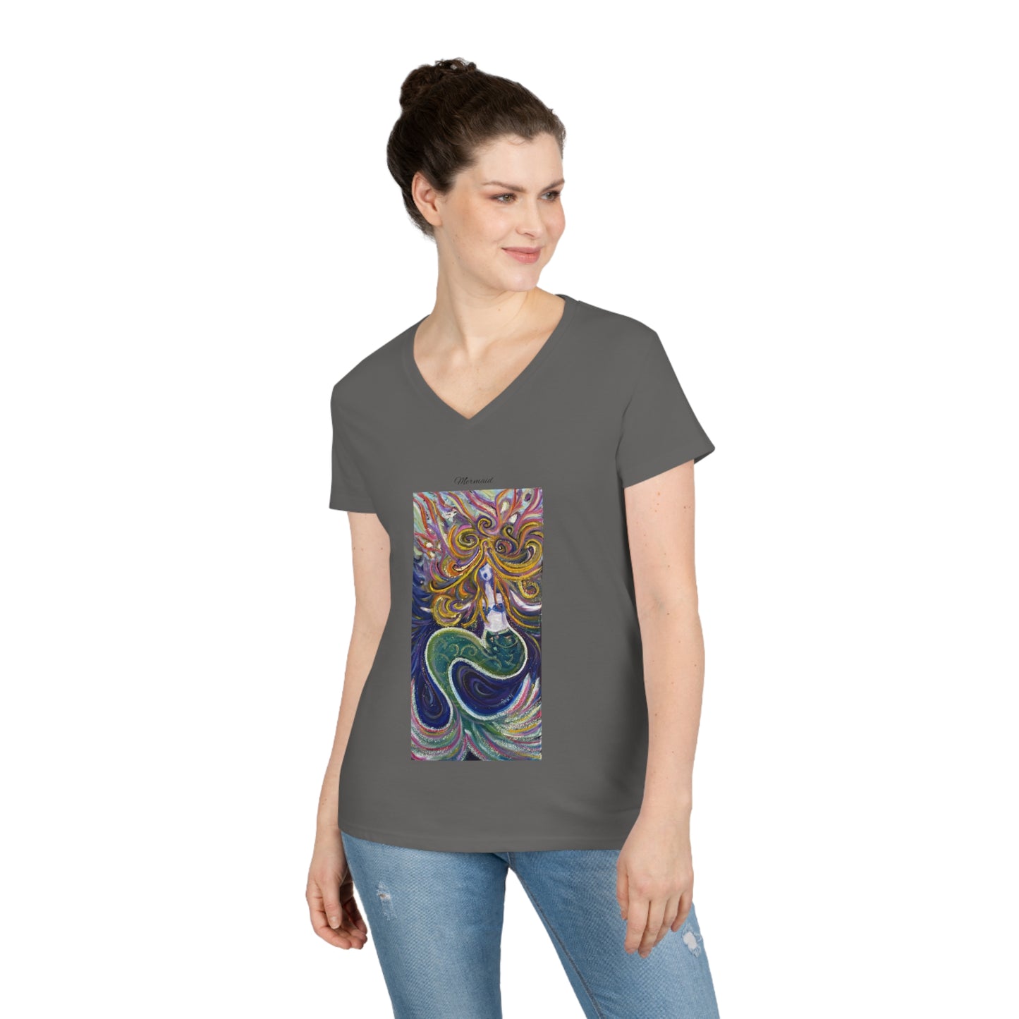 Mermaid (aka The Screaming Siren) Ladies' V-Neck T-Shirt