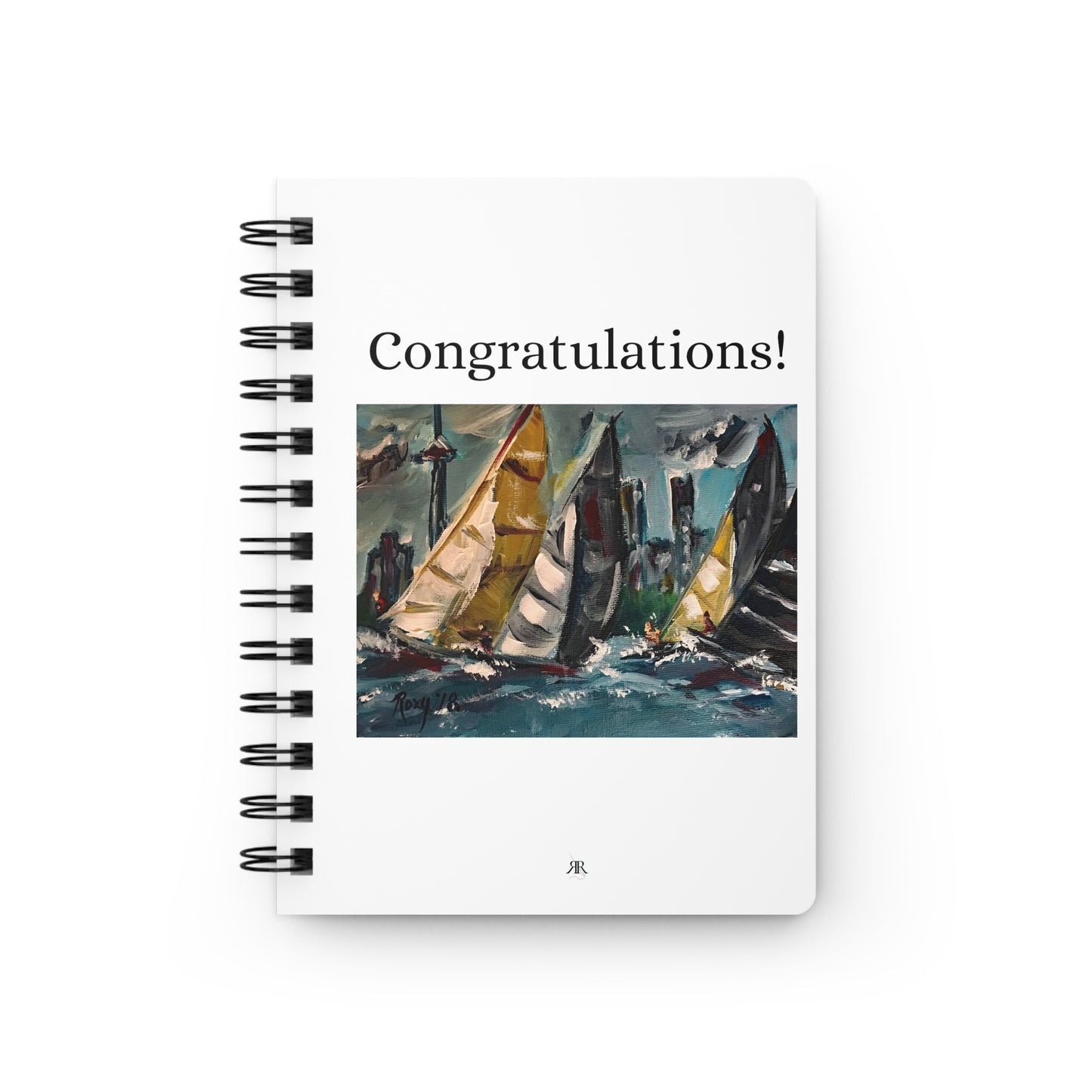 Congratulations Son (from Father)- Sailboats-With Sentiments Spiral Bound Journal