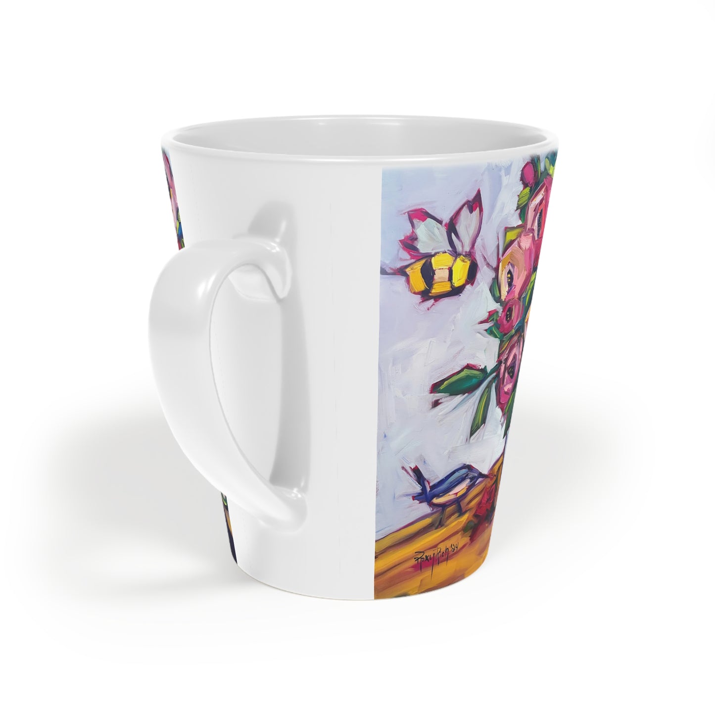 Bee Blooms "Bee Happy" Latte Mug, 12oz