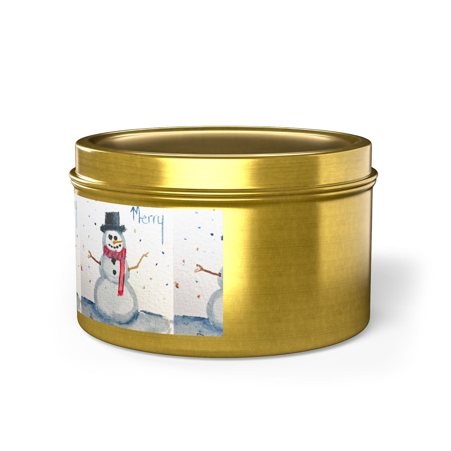 Tin Candle-Merry Snowman