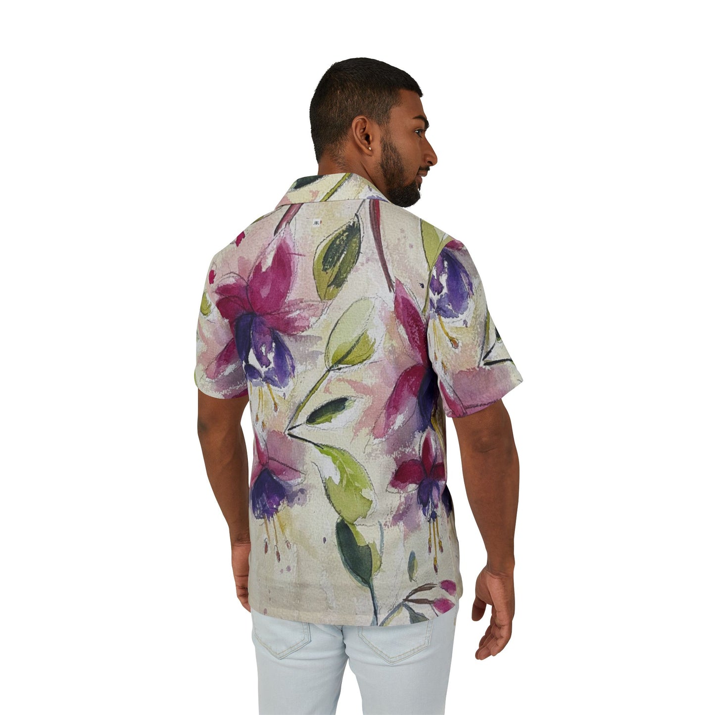 Men's Hawaiian Camp Shirt (AOP)-Fluffy Fuchsias