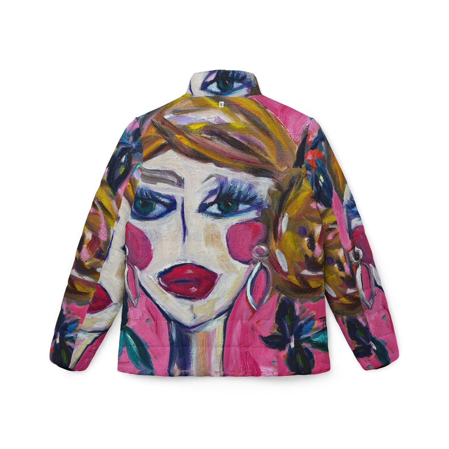 Women's Puffer Jacket - Roxy Rich Fine Art -Lady with Irises