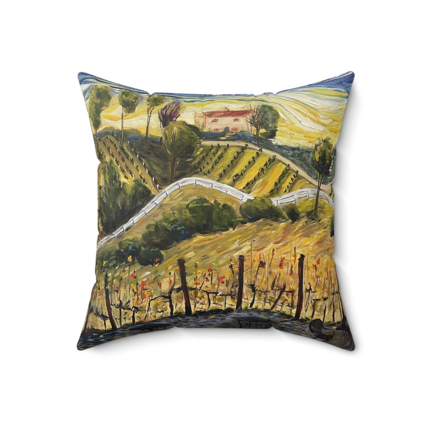 Sunset at the Villa GBV Indoor Spun Polyester Square Pillow