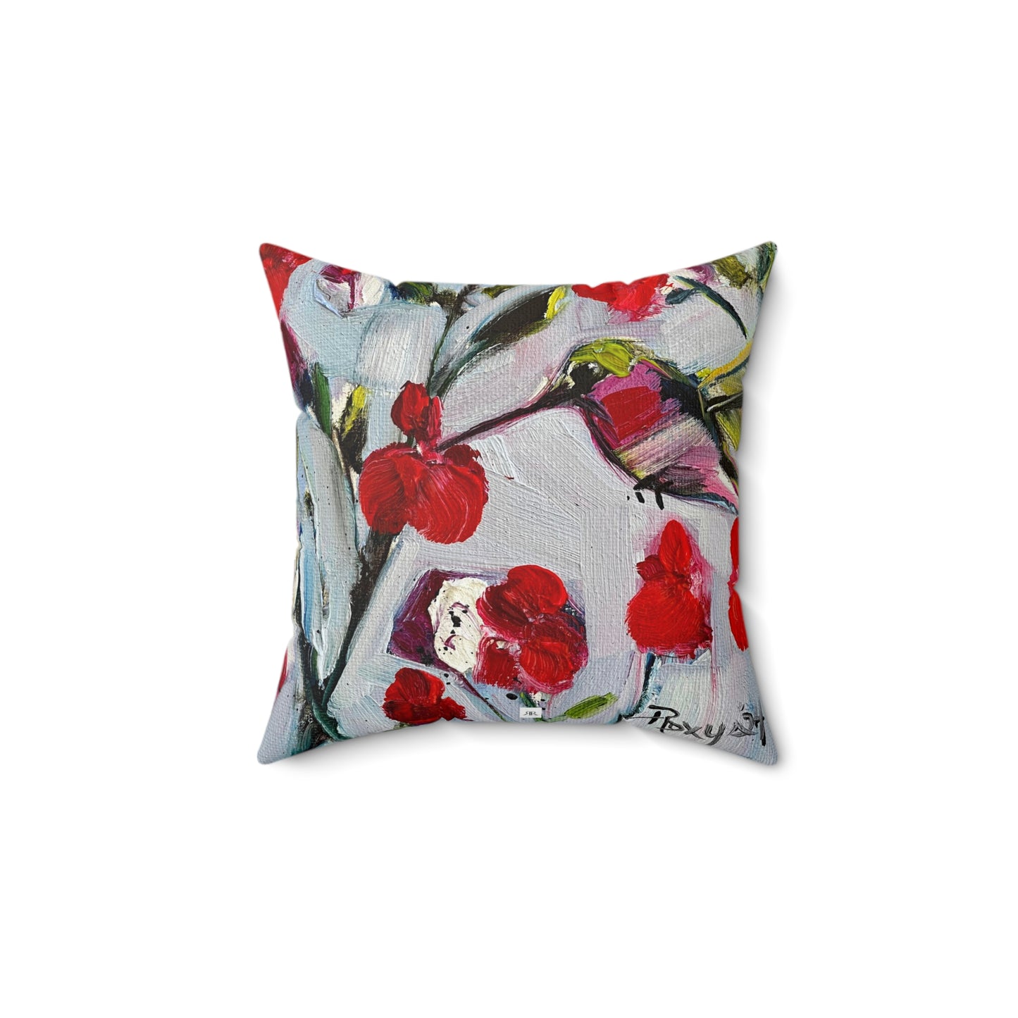 Hotlips Hummingbird Indoor Spun Polyester Square Pillow