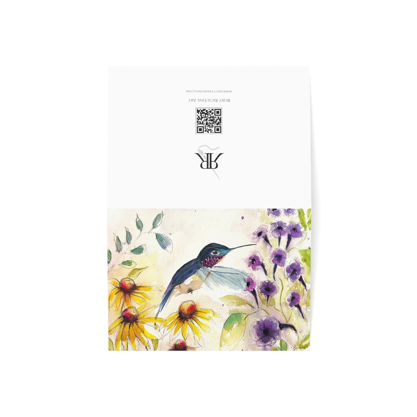 Happy Hummingbird- Tarjetas de felicitación en blanco por dentro