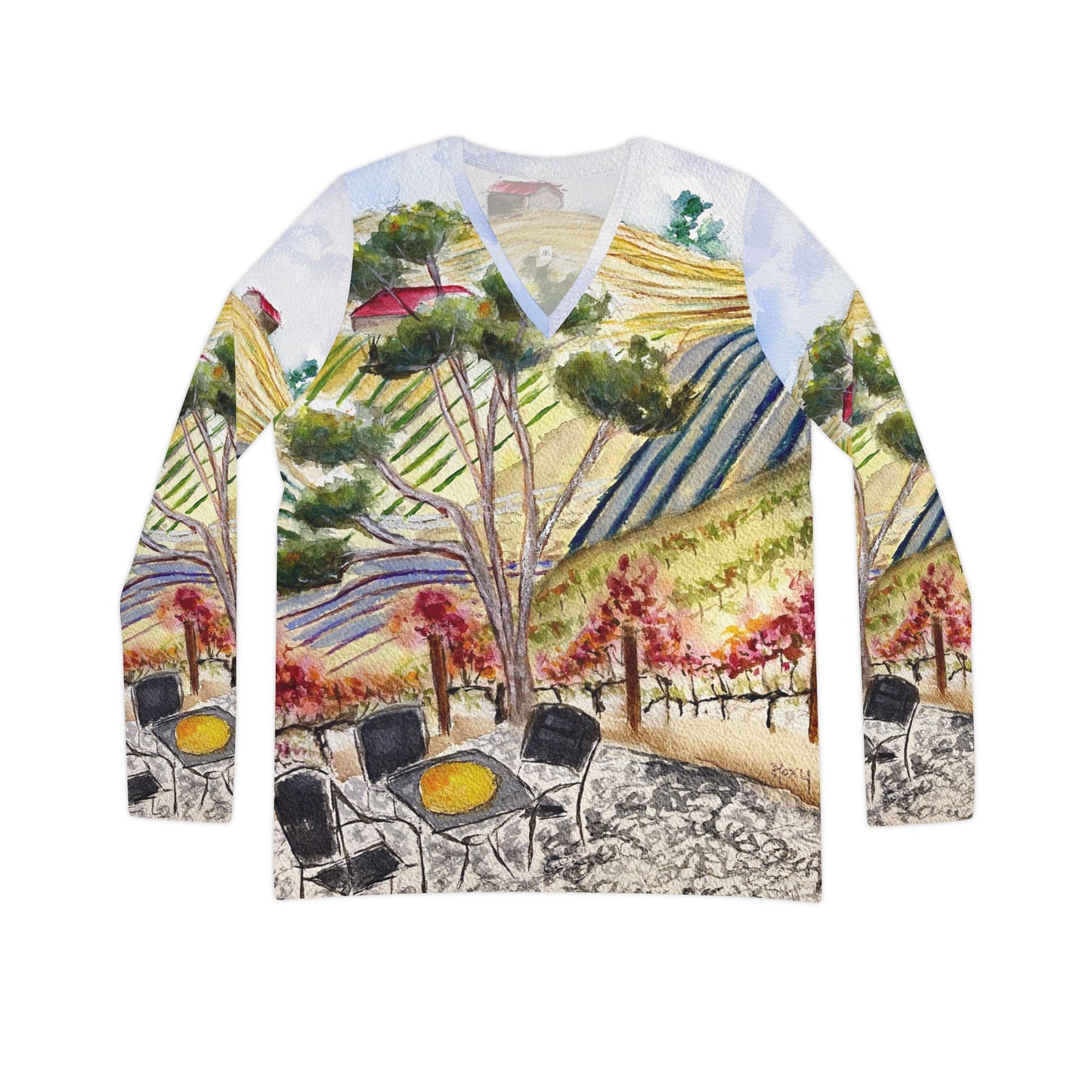 Long Sleeve Shirt-Patio View at GBV- V-neck Women's